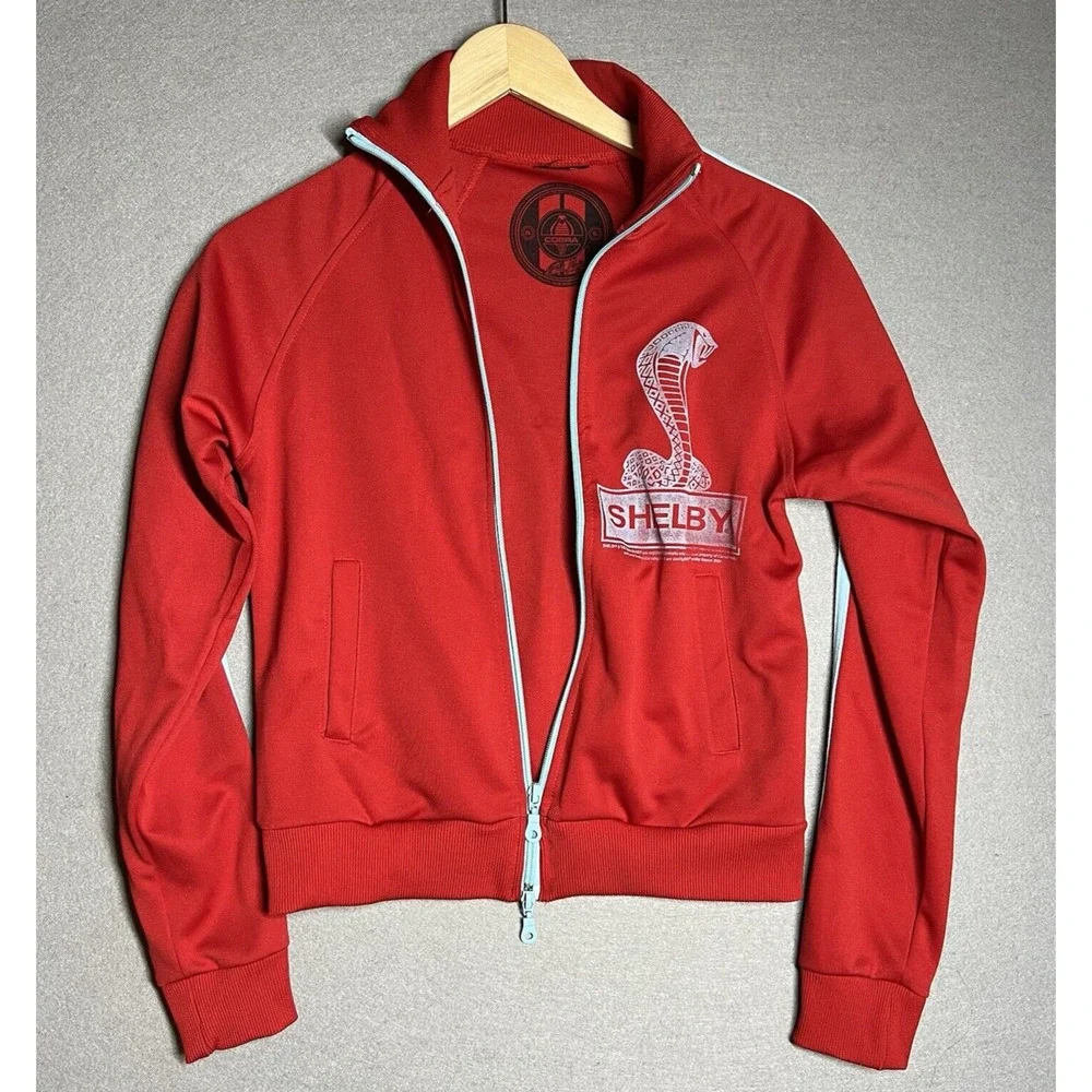BC Ethic‎ 68 Caroll Shelby Cobra Track Jacket SMALL Red Full Zip Racing Mustang